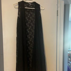 LulaRoe Long Black Lace Vest